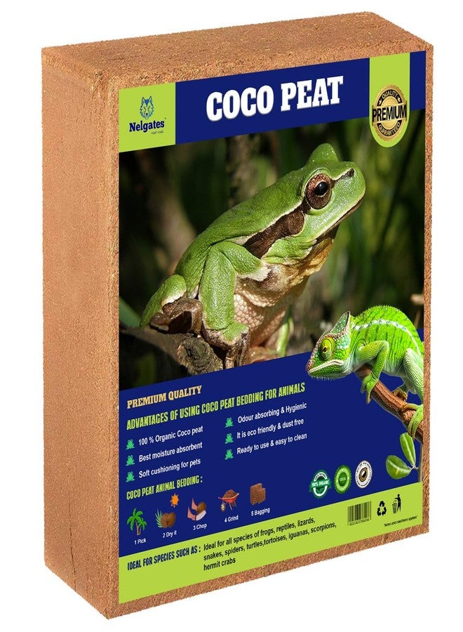Nelgates Coco peat for Reptiles Bedding 1kg Coco peat Terrarium Substrate for Ball Python Frog Snake Gecko Hermit Crab Tortoise - Image 1